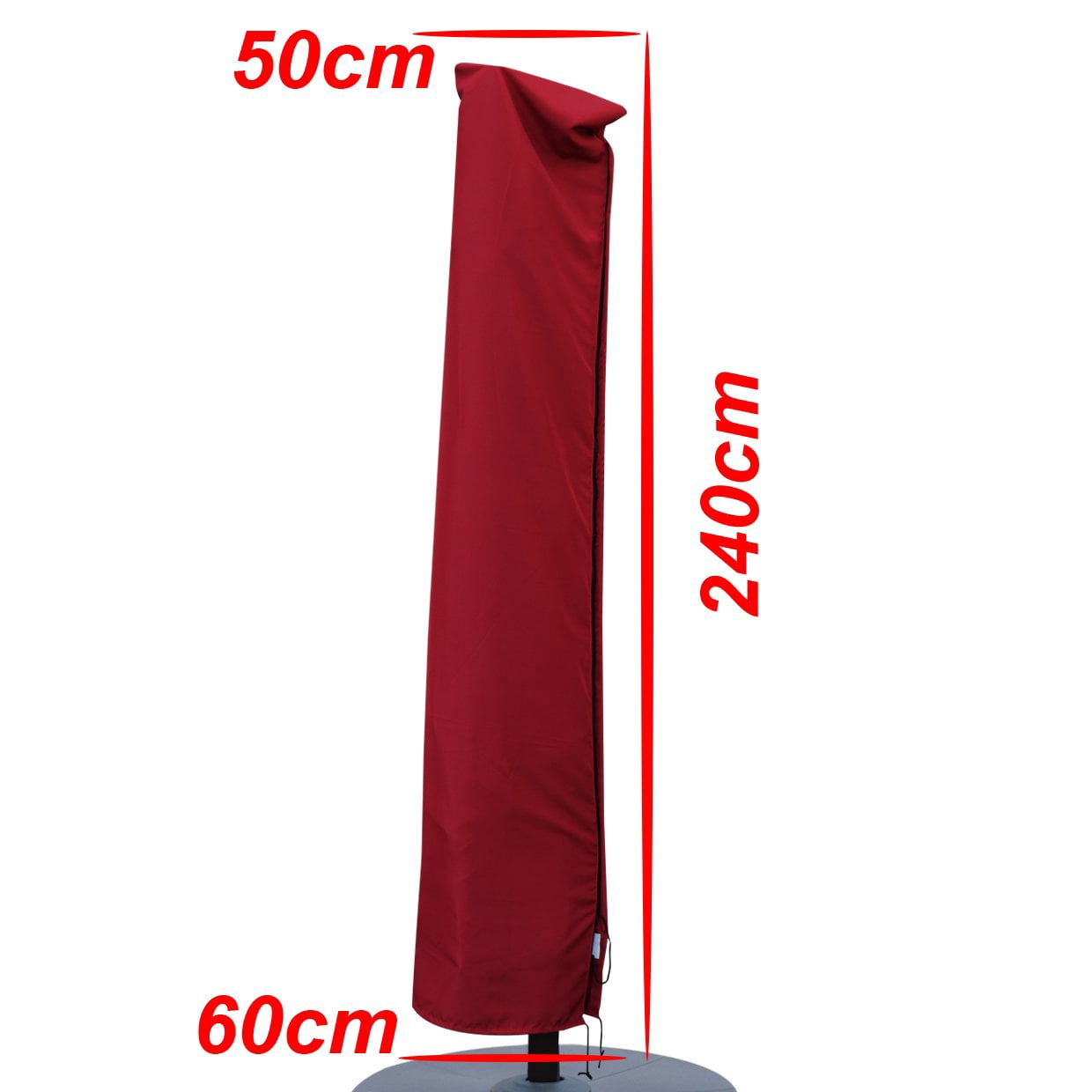 Sunrise 95" L x 24" / 20" W Roma Umbrella Protective Cover, Outdoor Patio Cantilevered, Hanging Umbrella Protective Cover, Burgundy