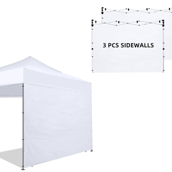 JORAMOY Canopy Tent Sidewalls for 10x10 Pop Up Canopy, 3 Pack Instant Canopy Sunwall, Waterproof and UV Protection Canopy Shade Wall, Straight Leg Canopy Sidewalls 3 PCS Only, White