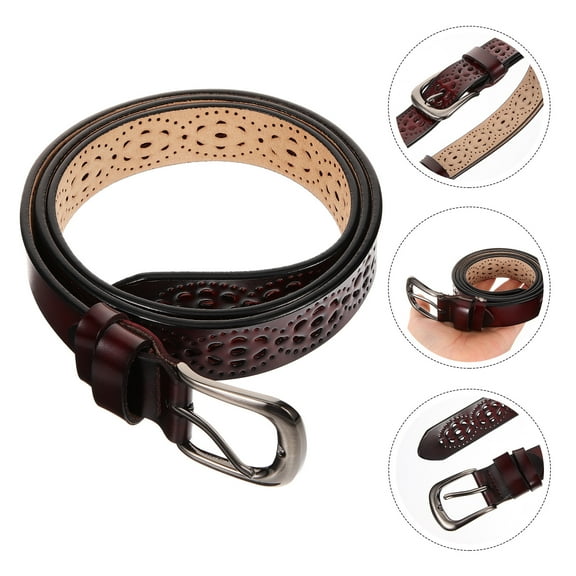 FRCOLOR Women's Belt Brown Silver for Belts Trousers Girls