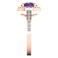 thumbnail image 3 of Halo Engagement Ring for Women - 1.86ct Simulated Alexandrite in 18K Rose Gold Promise Ring, 3 of 6