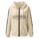 thumbnail image 3 of Gibobby chaquetas elástica ligera Sudadera con capucha para mujer Estampado con cremallera Sudadera con capucha Suelta Streetwear Chaqueta Sudaderas con capucha altas para mujer (Beige, XL), 3 of 4