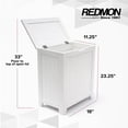 thumbnail image 3 of Redmon Contemporary Wooden Clothes Hamper for Bedroom and Laundry Room, White, 3 of 8
