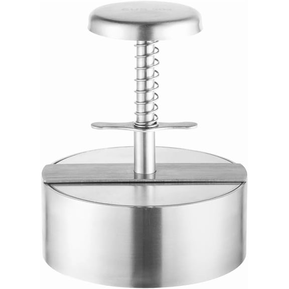 Prichor 304 Stainless Steel Burger Press, 4.5 Inch Hamburger Patty Maker, Heavy Duty Burger Press for Ground Beef, Dishwasher Safe with Spring Back Design