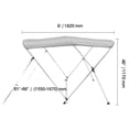 thumbnail image 5 of KFFKFF 3 Bow Bimini Top Boat Cover 900D Polyester Canopy Aluminum Frame 61"-66" W, 5 of 8
