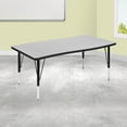 thumbnail image 2 of Flash Furniture 28"W x 47.5"L Rectangular Wave Collaborative Grey Thermal Laminate Activity Table - Height Adjustable Short Legs, 2 of 11