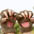 thumbnail image 2 of BJUTIR Cat'S Claw Gloves Plush Half-Finger Bear'S Paw Fingerless Gloves Cute Women'S Thick Halter Gloves Cartoon Warm Gloves Winter Accessories, 2 of 4