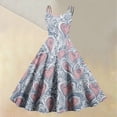 thumbnail image 2 of Women's Vintage Swing Dress A Line Sleeveless Heart Printed Dresses Party Costume Light pink XL, 2 of 5