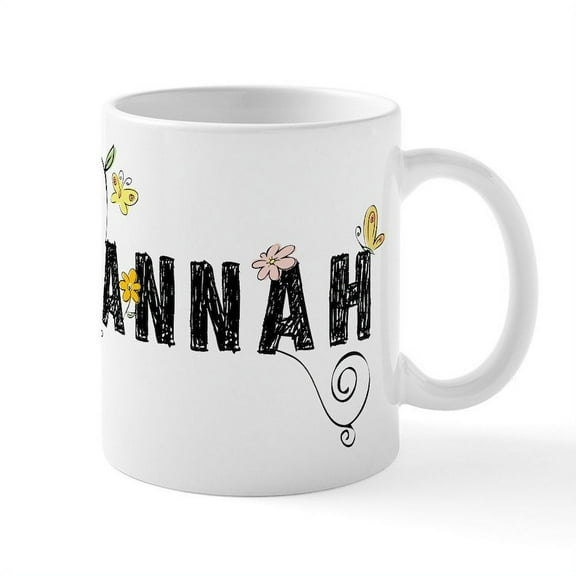 CafePress - Hannah Floral Mug - 11 oz Ceramic Mug - Novelty Coffee Tea Cup