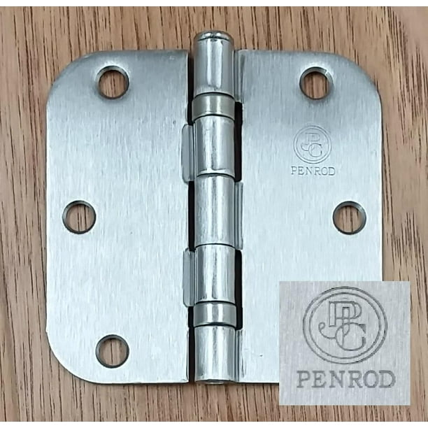 Residential Penrod Ball Bearing Hinges 3 1 2 Inch With 5 8 Inch Radius Corner Satin Nickel 3 Pack Walmart Com