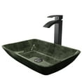 thumbnail image 2 of VIGO Glass Rectangular Vessel Bathroom Sink in Onyx Gray with Duris Faucet and Pop-Up Drain in Matte Black, 2 of 12