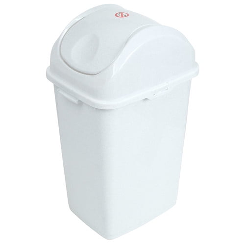Superio SwingTop Slim Trash Can, 50 Liters/13 Gal. (White) Walmart