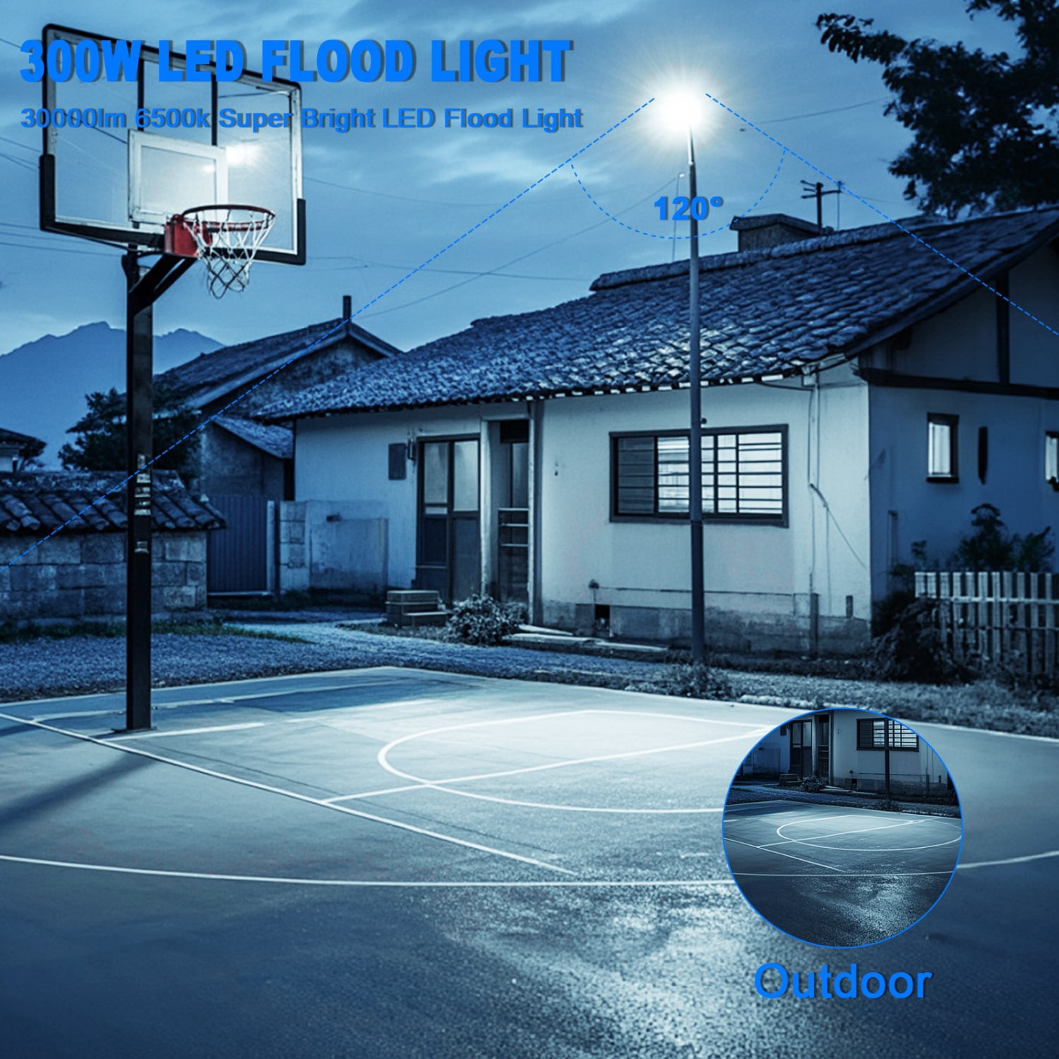 OUSIDE 1PCS 300W LED Flood Light IP65 Waterproof AC 220V Outdoor White Floodlight Spotlight LED Projector Refletor Garden Porch Courtyard Lamp