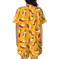 thumbnail image 6 of Daiia Hot Chilli Pattern Womens Pajama Sets Short Sleeve Pajamas for Women Sets Soft Lounge Sets Casual Round Neck Sleepwear PJS-Large, 6 of 7