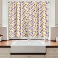 thumbnail image 2 of Floral Curtains 2 Panels Set, Striped and Polka Dotted Autumn Leaves and Ear of Wheat Figures, Window Drapes for Living Room Bedroom, 55W X 39L Inches, Cinnamon Purple Yellow, by Ambesonne, 2 of 3