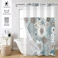 thumbnail image 4 of MIZHONA Rustic Shower Curtain with Snap in Liner,White Dasiy Flower Fabric Bathroom Curtain,71"× 86", 4 of 6