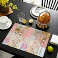 thumbnail image 4 of Pioneer Flower Floral Print Pattern Summer Placemats Table Placemats Set Of 4-Linen Kitchen Washable Placemats Table Mats 12x18 Inch Non-Slip Heat Resistant, 4 of 6