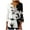 White, variant on Womens Blouses Summer Loose Flow Ruched V Neck Floral Print Boho 3/4 Sleeve Casual Tunic Tops