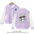 thumbnail image 1 of Abrigo de uniforme de béisbol con estampado de dibujos animados Sanrios, chaqueta Kawaii Kuromi Cinnamoroll, Top de manga larga, ropa para niños, 1 of 5