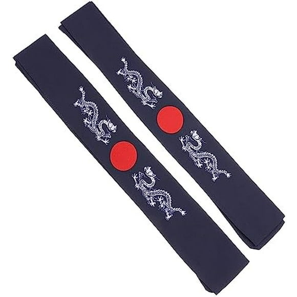2pcs Japanese Bandana Ninja Headbands Bushido Hachimaki Headband Samurai Japanese Headband Sushi Chef Bandana Tie Blue Blue Blue