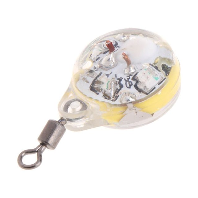 relayinert Fishing Lure Light LED Waterproof Eye Shape Lighting Fish Bait Plastic Reusable Glowing 1.3cm Angling Lamp Tackle Red 1Set