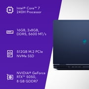 Alienware Aurora 16 WQXGA 120Hz Gaming Laptop, Intel Core 7-240H, NVIDIA RTX 5050, 16GB RAM, 512GB SSD, Windows 11, Blue, AC16250