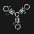 thumbnail image 2 of 10Pcs Fishing Tackle Swivels Fishing Connector Rolling Swivels 3Way Swivels 2#, 2 of 10