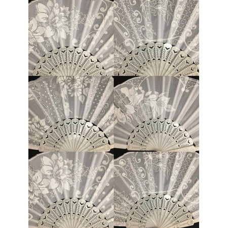 

12pc Wholesale Lot Wedding Party Favor Gift Spanish Party Dance Summer White Hand Folding Fan