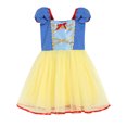 thumbnail image 2 of HWJAD 1 Piece Princess Dress for Toddler Girls Puff Short Sleeve Birthday Party Dresses for 2-7Y Kids Girl, 2 of 9