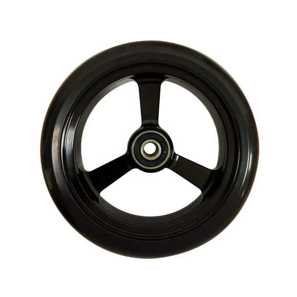 RIANTWHEEL , 5.0 X 1.0 Pouces, Roues en PU, Roulettes de Fauteuil Roulant, Jante en Aluminium, une Paire (Noir)