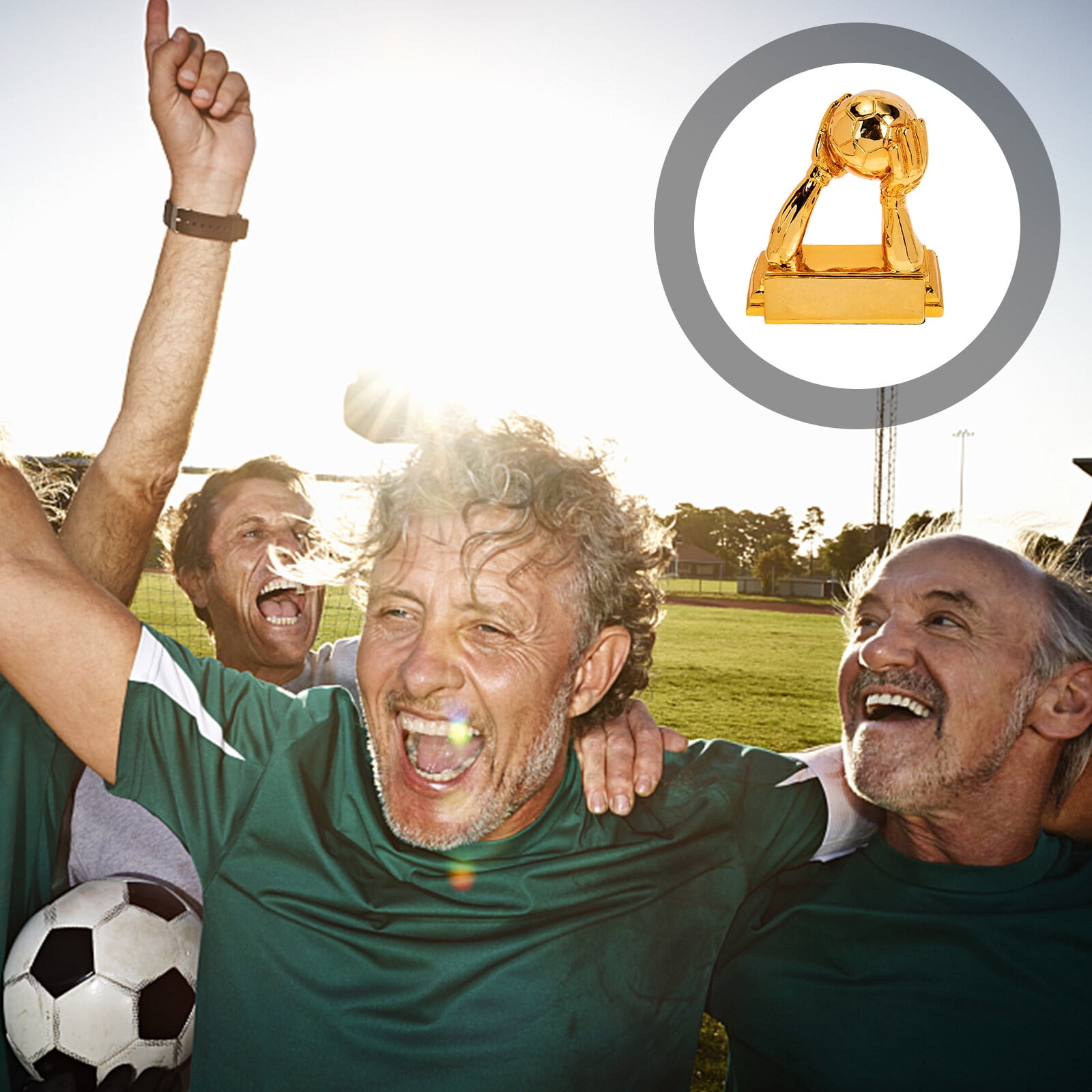 Goalkeeper Glove Trophy - Realistic Resin Soccer Award with Customizable Base, Perfect (Gold)