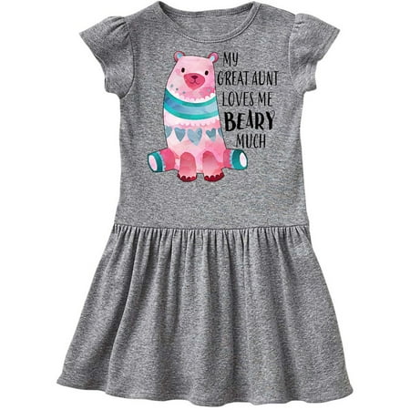 

Inktastic My Great Aunt Loves Me Beary Much with Cute Bear Gift Toddler Girl Dress