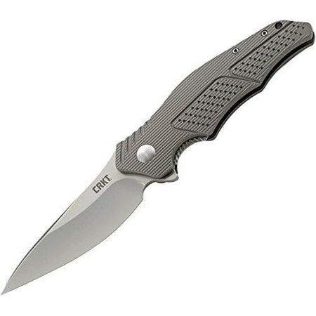 CRKT Outrage EDC Folding Pocket Knife: Everyday Carry, Satin Blade, IKBS Ball Bearing Pivot, Locking Liner, Aluminum Handle, Deep Carry Pocket Clip
