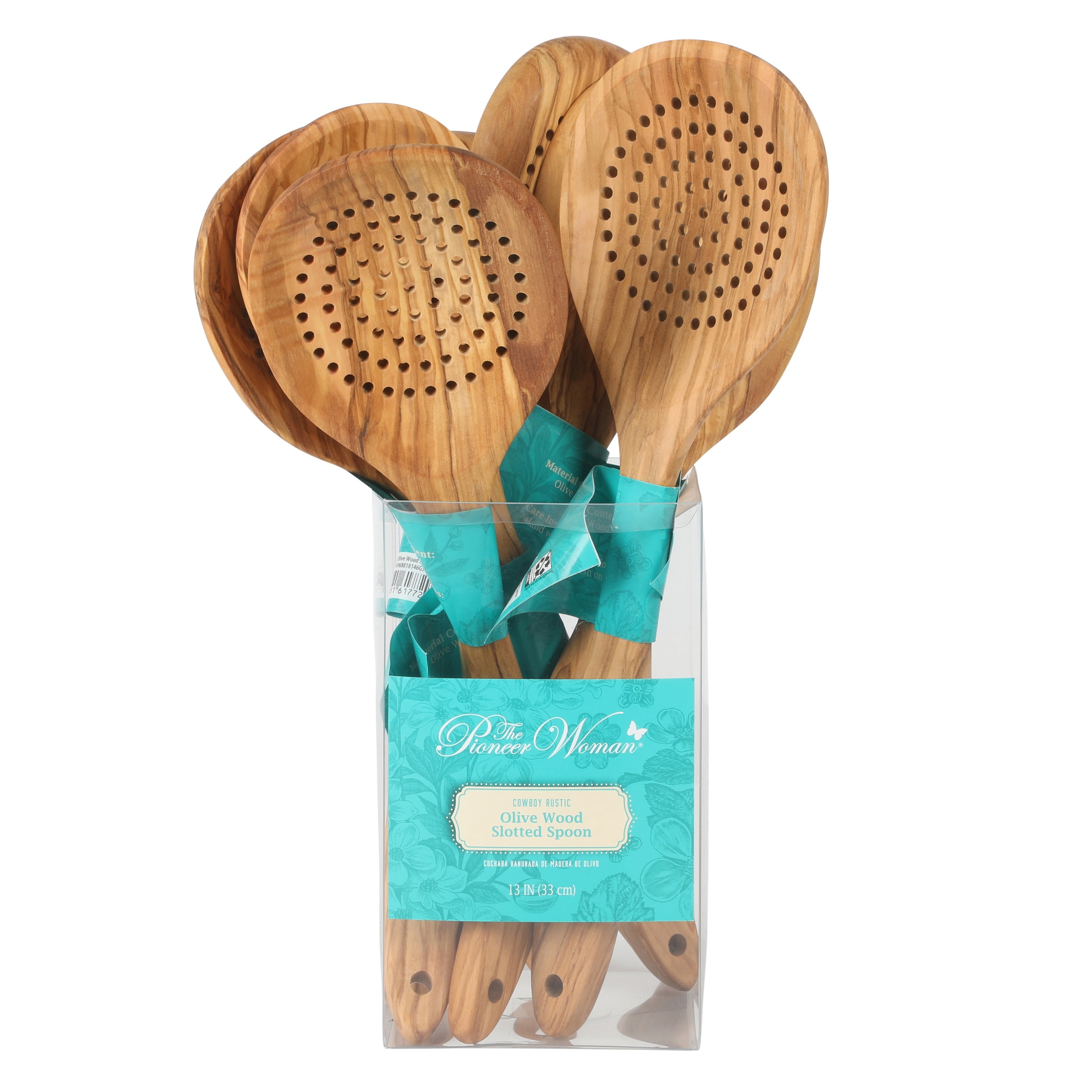 The Pioneer Woman Rustic Olive Wood Slotted Spoon