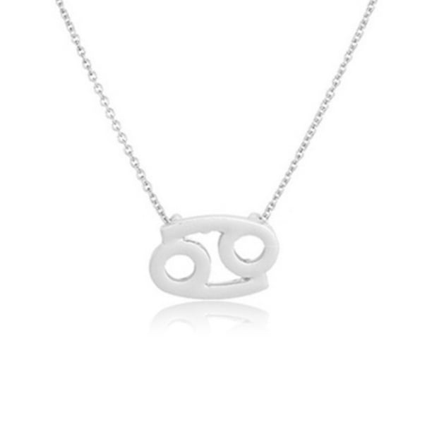 Guardurnaity Collar de amistad Regalo de amigos Ins Delicado Color-rápido Duradero Personalidad Antióxido Accesorio de moda Cáncer Plata Cáncer Plata 20Conjunto