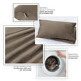 thumbnail image 6 of Clara Clark Plush Solid Decorative Microfiber Square Throw Pillow Cover with Throw Pillow Insert for Couch, Brown, 20"x20"", 4 Piece Decorative Soft Throw Pillow Set, 6 of 8