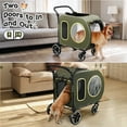 thumbnail image 2 of ModFurne 2025 Upgraded Dog Stroller for Large & Medium Dogs，Pet Stroller for 2 Small Dogs with Detachable Carrier for Car Seat, Up to 90 lbs, Green, 2 of 9