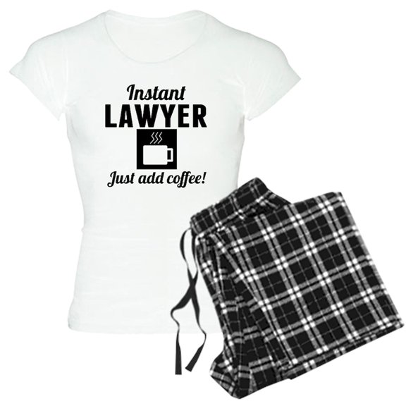 CafePress - Instant Lawyer Just Add Coffee Pajamas - Women's Short Sleeve Print T-Shirt and Pants Light Cotton Pajama Set