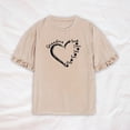 thumbnail image 1 of Camiseta de manga corta con volantes para mujer, ropa de calle, Top ajustado con estampado gráfico, Top de verano para chicas adolescentes, viajes deportivos S Yinane Manga corta, 1 of 8