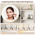 thumbnail image 6 of Makeup Vanity Desk with Mirror and Lights,Small Dressing Table with 2 Drawers & Open Shelves and Cushioned Stool,3 Lighting Modes for Bedroom,Small Space,Black, 6 of 8