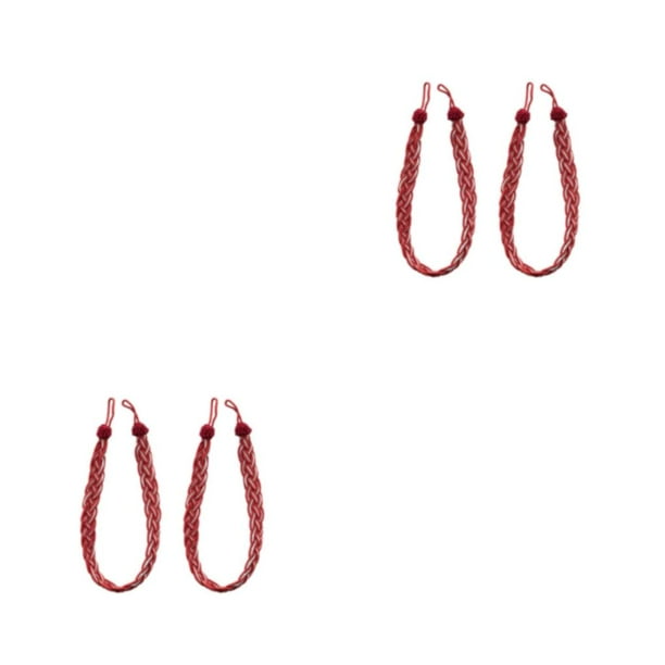 Billuyoard 2X Tie Back cortina vendaje colgante decoración habitación calcomanía DIY Prop interesante multiusos cocina decoración exquisita Rojo 2Conjunto