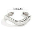thumbnail image 5 of Grofry Bangle Bracelets Hiphop Wide Cuff Bangle Bracelet Irregular Wave Armband Jewelry for Women and Men, 5 of 8