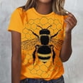 thumbnail image 2 of Tnhcen Women's Bee Lover Graphic Tee, Cute Sunflower and Bee Print T-Shirt, Casual Loose Fit Short Sleeve Summer Top, Soft Stretch Plus Size S-5XL, 2 of 5