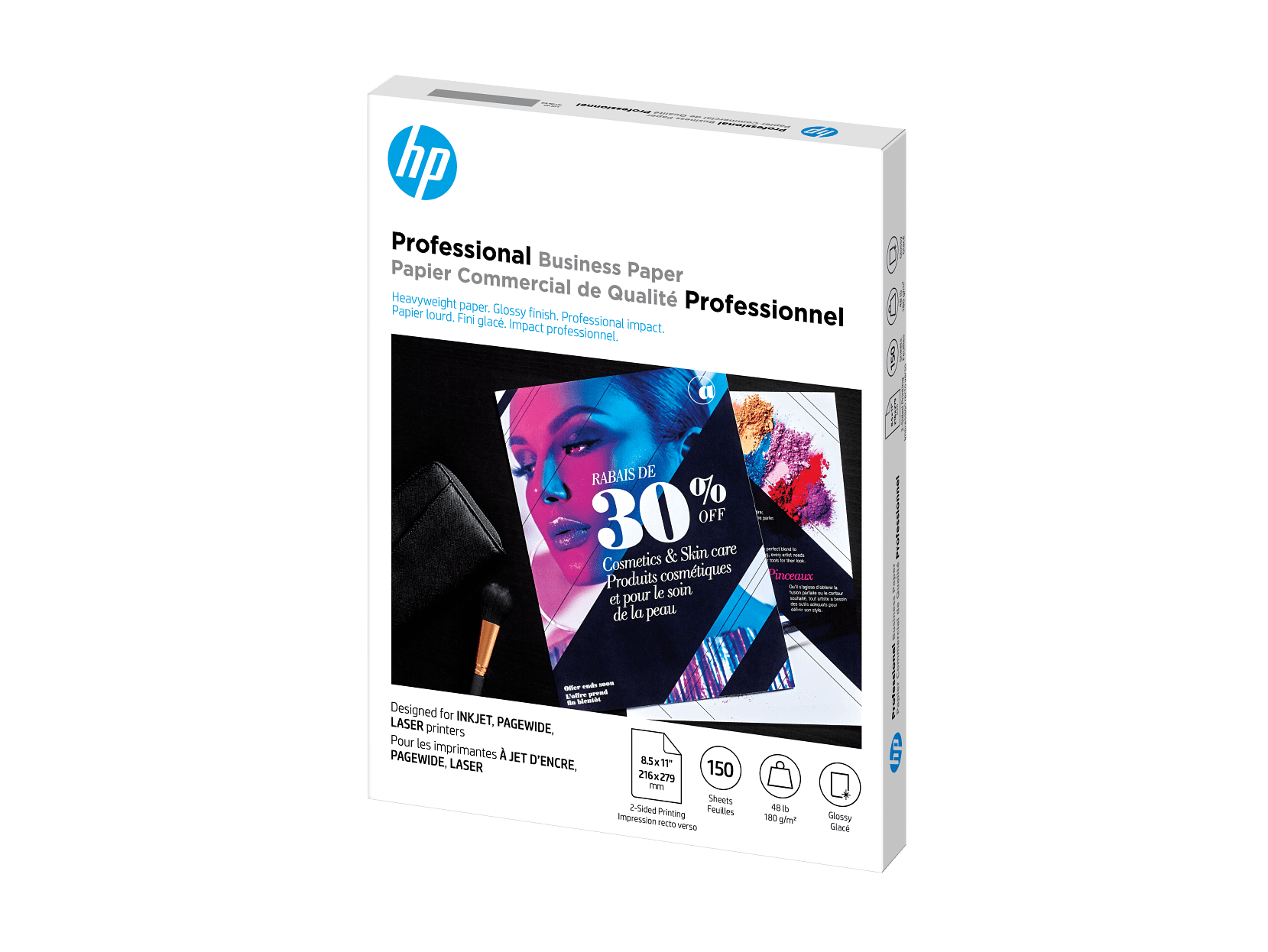 HP Professional Multi-use Glossy FSC Paper 180 gsm-150 sht/Letter/8.5 x 11 in
