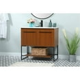 thumbnail image 2 of Elegant Decor Sloane 36" MDF and Steel Single Bathroom Vanity in Teak, 2 of 8