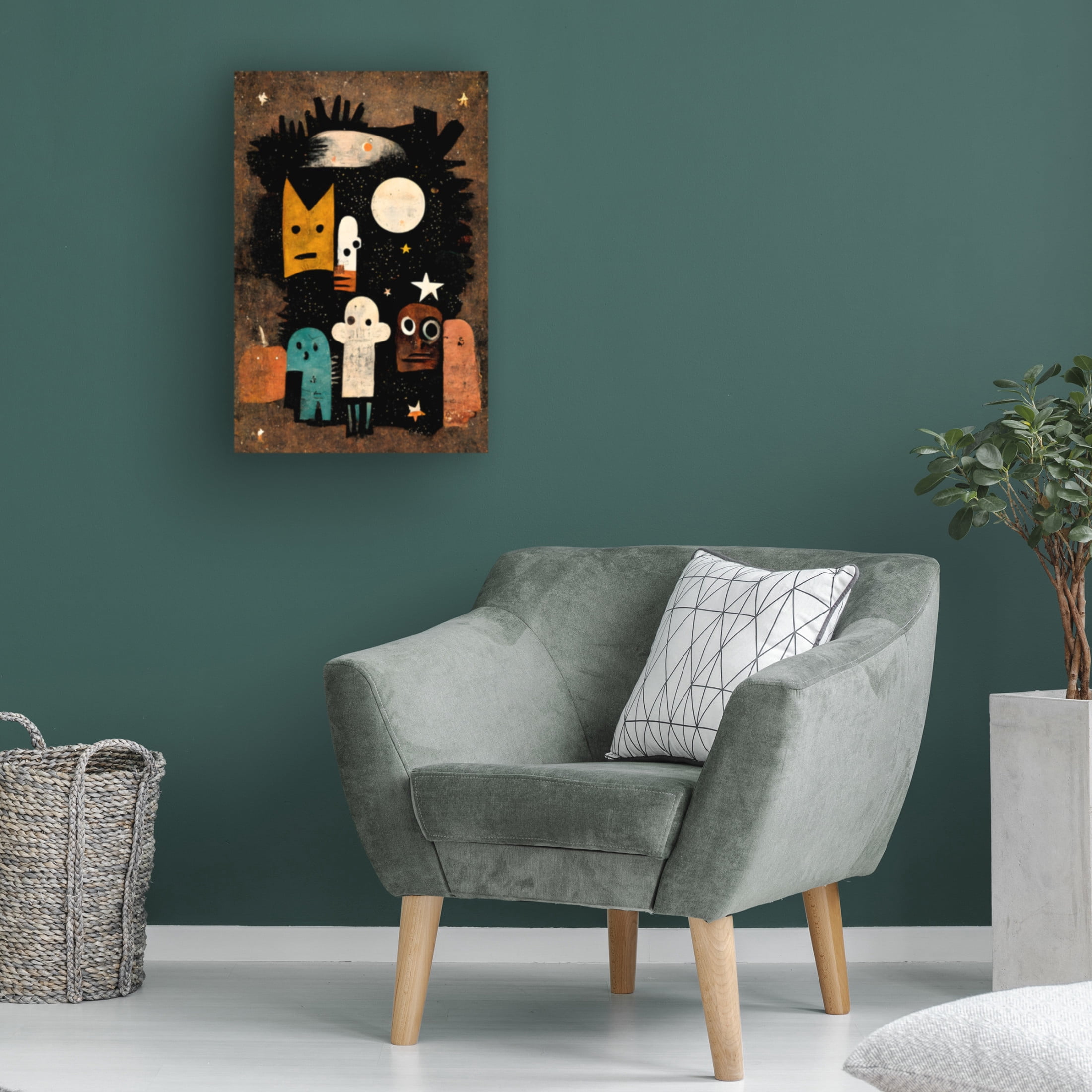 Canvas Wall Art - Treechild 'Me And My Spooky Friends' Wall Art for Living Room, Bedroom, or Office D?cor by Trademark Fine Art - 16 x 24 Inches