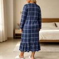 thumbnail image 5 of Stamzod Women's Nightgowns & Sleepshirts Long Sleeve Plus Size House Dress V Neck Lace Trim Bow Ruffle Night Dress XXXXL, 5 of 7