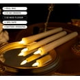 thumbnail image 3 of Upgraded Real Wax LED Flameless White Taper Candles with Remote,  6 PCS Candlesticks Battery Operated 3D Flickering - 9.6" Long Realistic Fake Candle Sticks for Home/Wedding/Fireplace Xmas Decor, 3 of 17