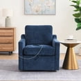thumbnail image 2 of 360° Swivel Accent Chair with Charging Station, Modern Upholstered Armchair with Hidden Storage Seat and Side Pocket for Bedroom, Reading Room, Navy Blue, 2 of 8