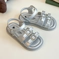 thumbnail image 7 of Gubotare Sandals Girls Toddler Kids Boys Girls Cute Garden Sandals Shoes Lightweight Outdoor Summer Children Beach Pool Shoes (Baby/Toddler Kids) Size 13.5 (Silver,Little Kids 13.5), 7 of 7