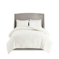 thumbnail image 3 of Noaman Full/Queen 3-Piece Tufted Cotton Chenille Floral Duvet Cover Set, Off White Farmhouse Bedding with Button Closure, 3 of 12